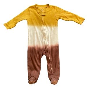 #M067, honest tie dye zippered footie, size 3-6 mo
